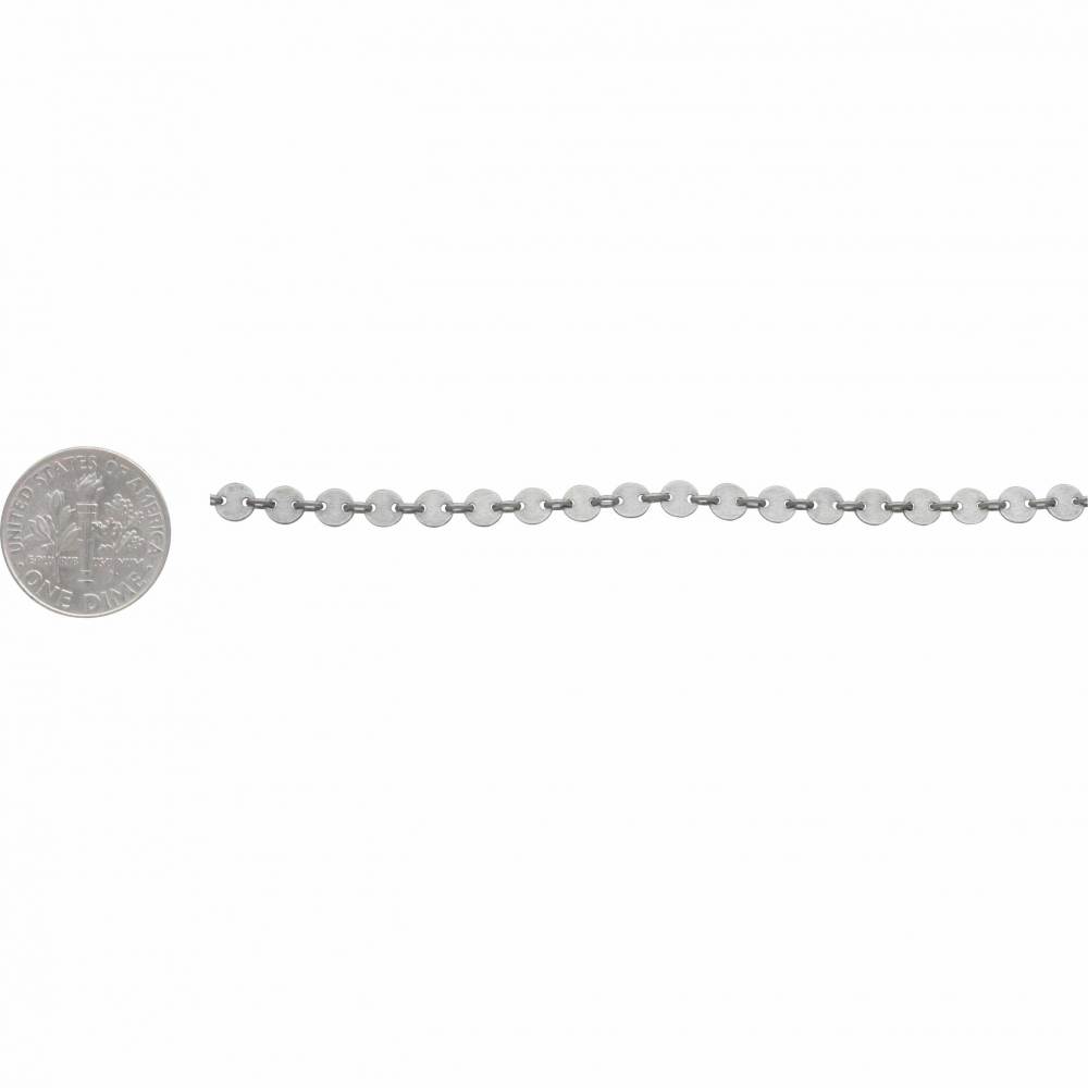 040 Round Link Sterling Silver Chain by The Foot