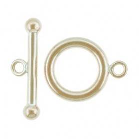 Gold Plated Sterling Silver 1-Strand Interlocking Round Hook & Eye Clasp  #99596