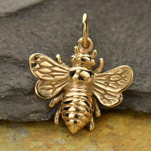 Tiny Bee Charms choice of 2, 6 or 12 - Silver and Bronze tone Honey Be –  elemintalshop