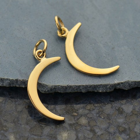 Sterling Silver Moon with Face Solderable Charm