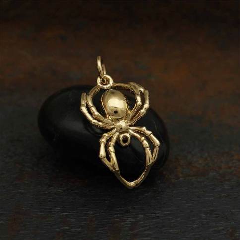Bronze Realistic Spider Charm 24x12mm