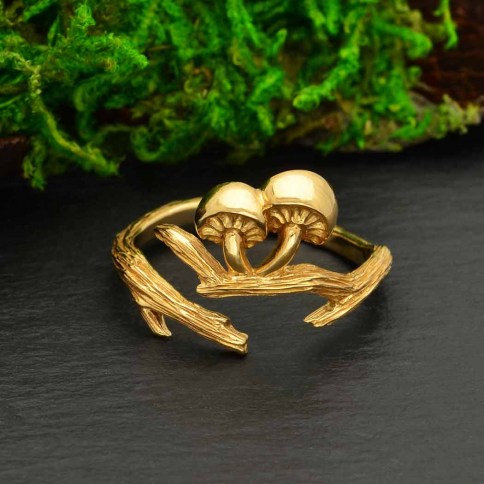 Sterling Silver Adjustable Branch and Mushroom Ring Sterling Silver Adjustable Branch and Mushroom Ring