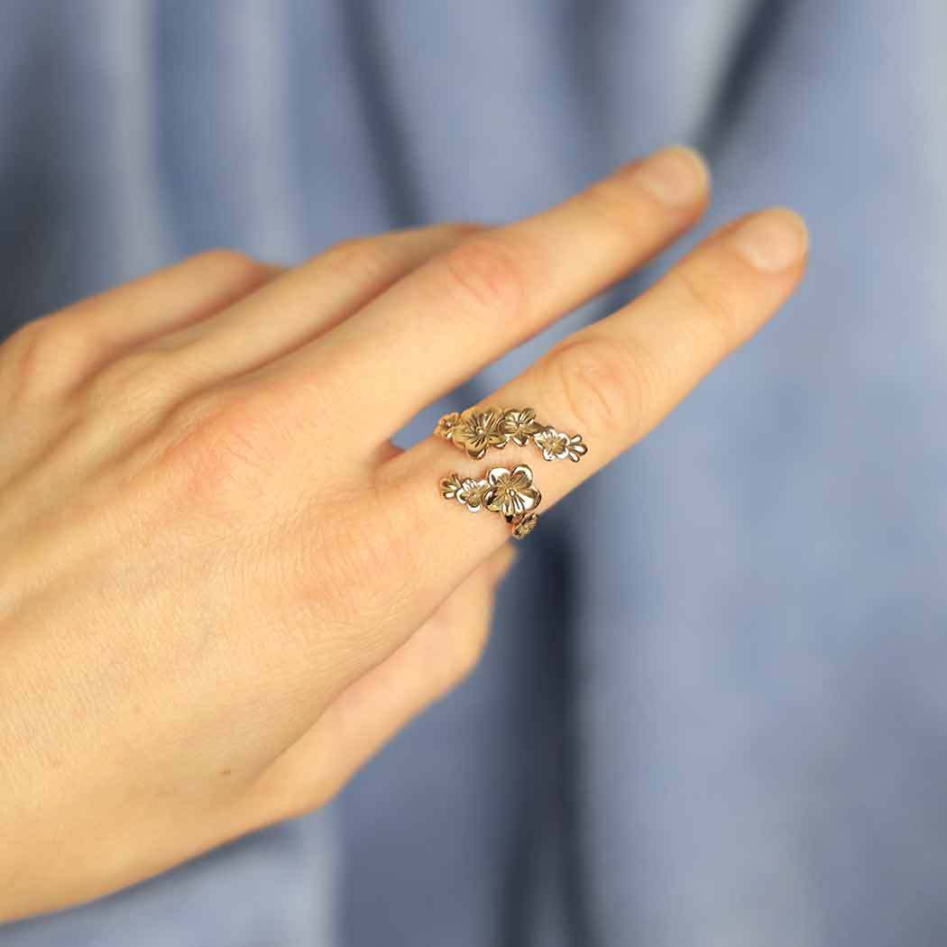 Bronze Adjustable Cherry Blossoms Ring