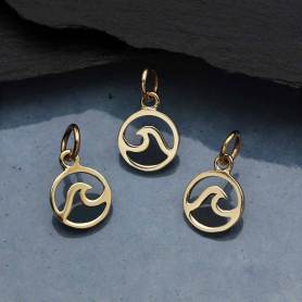 Bronze Mini Openwork Wave Charm 14x8mm