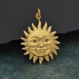  Eclipse Charm Celestial Jewelry Bronze Sun and Silver