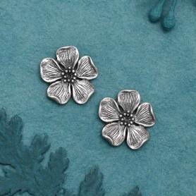 Small Sterling Silver Rustic Artisan Flower Charms (set of 2) – VDI Jewelry  Findings